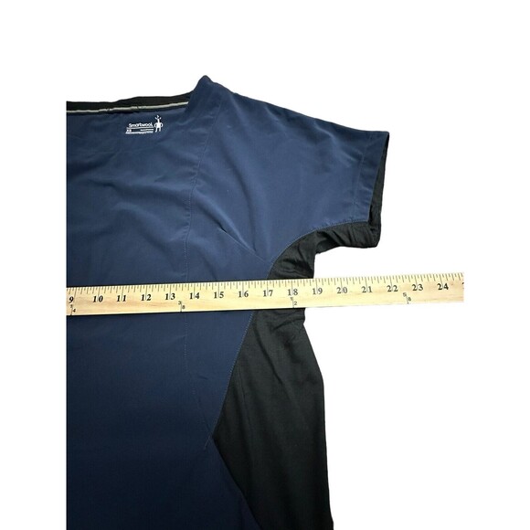 Smartwool Sport Dress Size XS Blue/Black Short Sleeve Merino Wool Blend #I18-8 - Picture 6 of 10